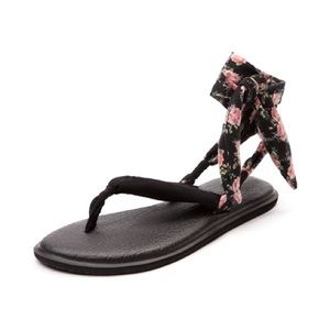 Floral Sanuk Yoga Slinged-Up Sandal, Size 9